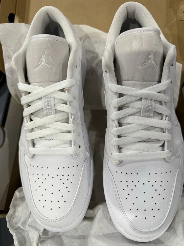 Nike Air Jordan 1 Low Triple Blanco Retro 553558-112 Hombre Talla 11 con caja Foto 3 de 4