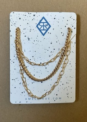 Amelia Rue Layered Gold Chain Necklace Fashion Jewelry