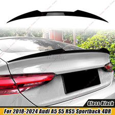 M4-style Gloss Blk Rear Trunk Spoiler Lip For Audi A5 S5 Rs5 F5 Sportback 17-24 M4-style Gloss Blk Rear Trunk Spoiler Lip For Audi A5 S5 Rs5 F5 Sportback 17-24