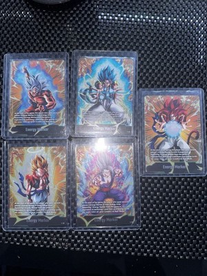 Dragon Ball Super Card Game Energy Marker Lot Goku Vegeta Gohan 5 Cards