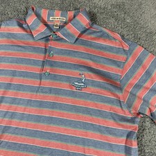 Y2K Peter Millar Pinehurst 1895 Embroidered Striped Multicolor Polo Shirt M