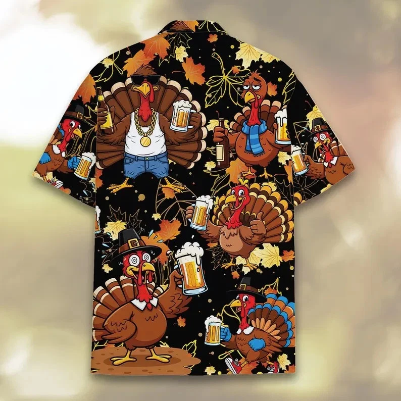 Camiseta havaiana engraçada cerveja peru festa de ação de graças feriado top - Imagem 2 de 4
