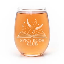 Spicy Book Club Wine Glass Funny Reading Gift