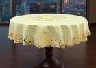 Colorful Floral Embroidered Cutwork Tablecloth by Decorating Touch 72'' Round