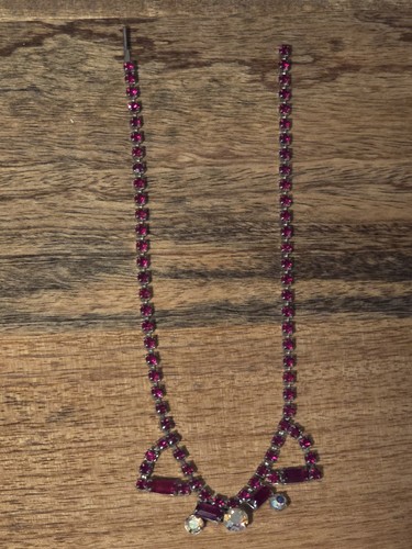 Antique Rhinestone Necklace Choker 14 Inches