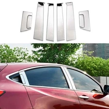 Sliver Steel Side Window Pillar Post Decoration Trim For Honda HR-V HRV 2016-22