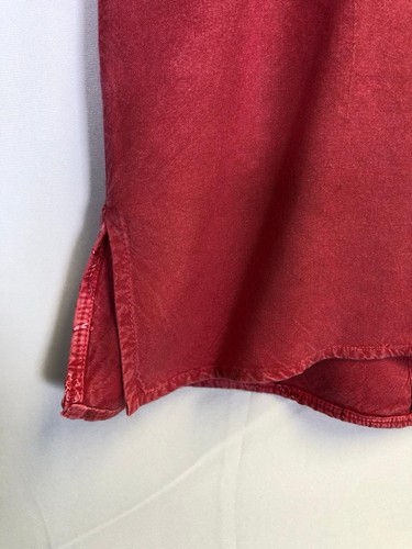 Vtg Womens Patchwork Top Sz M Embroidered Boho 90s Y2K Button Red Phoebe Buffay - Picture 6 of 13