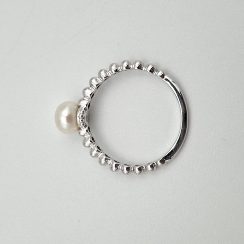 Honora 925 Sterling Silver 7mm White Cultured Pearl Solitaire Ring Size 10 - Picture 10 of 12