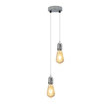 E27 Cluster Pendant Light Chrome Multi Bulb Industrial Modern Ceiling Light