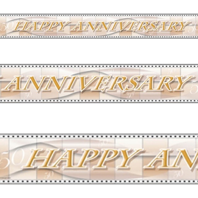 9ft Golden Anniversary Foil Banner Party Supplies 50th Wedding