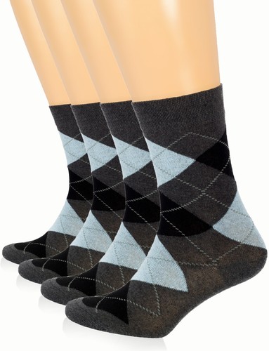 MUJERES Argyle Vestido Crew Calcetines, ALGODÓN, Negocios Informales, 4 Pares - Imagen 9 de 21