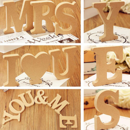 Decoración de bodas de madera gruesa 26 letras hágalo usted mismo adornos de decoración del hogar - Imagen 1 de 31