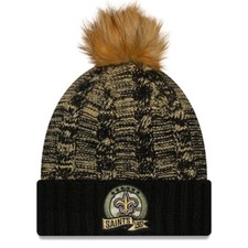 New Era NFL New Orleans Saints Women  s Beanie Toboggan Winter Hat Cap Pom Salute