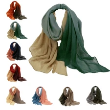 Fashion Wrinkle Long Scarf Turban Wrap Head Shawls Women Muslim Headscarf Stoles