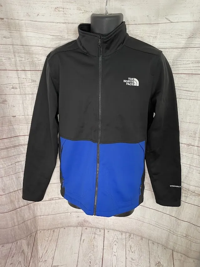 The North Face Men's Windwall Jacket Full Zip Black/Blue Size M Medium
