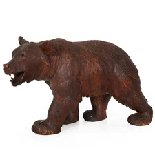 Rare Original Antique Swiss Carved Black Forest “Walking Bear” ca. 1920