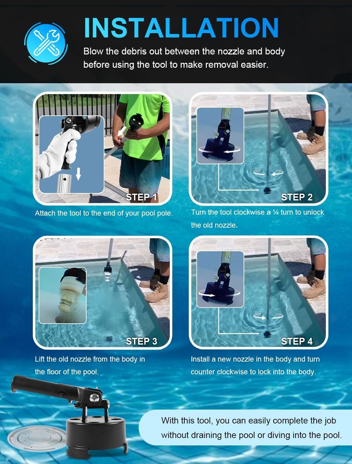 for Paramount PCC2000 Large Pop Up Plastic Head Nozzle PV3 Tool 004-552-5440-00