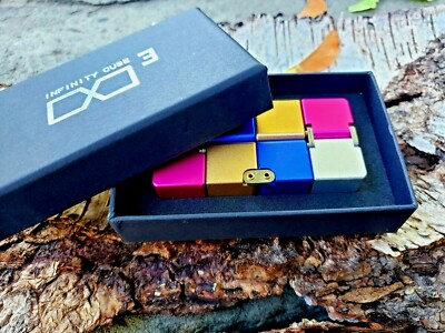 Multi Color Aluminum Infinity Cube Fidget Toy Anxiety Stress ADHD  Adults Kids