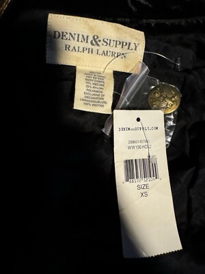 $298 Ralph Lauren X-Small Band Jacket Military Polo Black