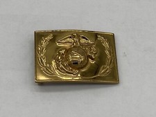 U.S. MARINE CORP High-Polish Brass Belt Buckle Excellent Condition