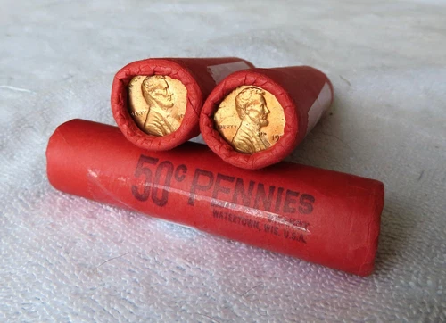 1970-D  **Original Bank Wrapped** Uncirculated Lincoln Cent Roll  OBW Penny -.-