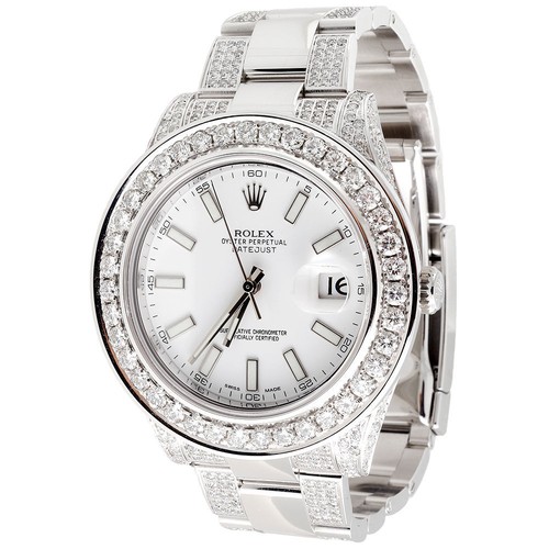 Men's Rolex DateJust II 2 Diamond White Stainless Steel 9.06 Ct 41mm Watch - 第 1/7 張圖片
