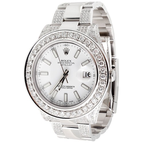 Montre homme Rolex DateJust II 2 diamant blanc acier inoxydable 9,06 ct 41 mm - Photo 1 sur 7