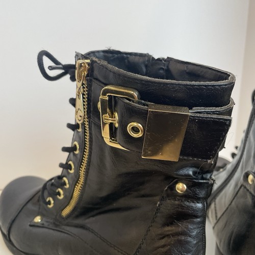 Stivali da combattimento G by GUESS neri stringati donna taglia 7 M - Foto 5 di 6