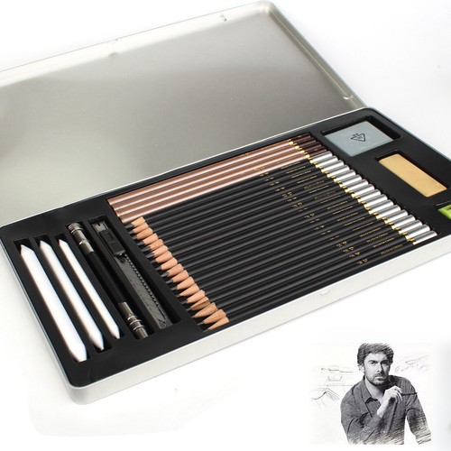 29 PCS Professional Drawing Artist Kit Set Pencils and Sketch Charcoal Art Tools - Picture 14 of 15