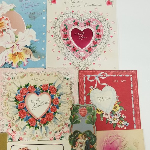 Valentine Day 14 Card Lot Die Cut Mechanical Unused Embossed VTG 1920's-1950's - Picture 6 of 18