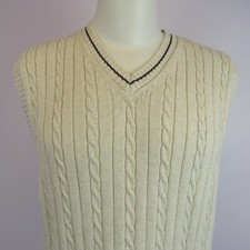 Tommy Hilfiger Sweater Vest Adult L Vintage Cable Knit Logo Jacket Men's