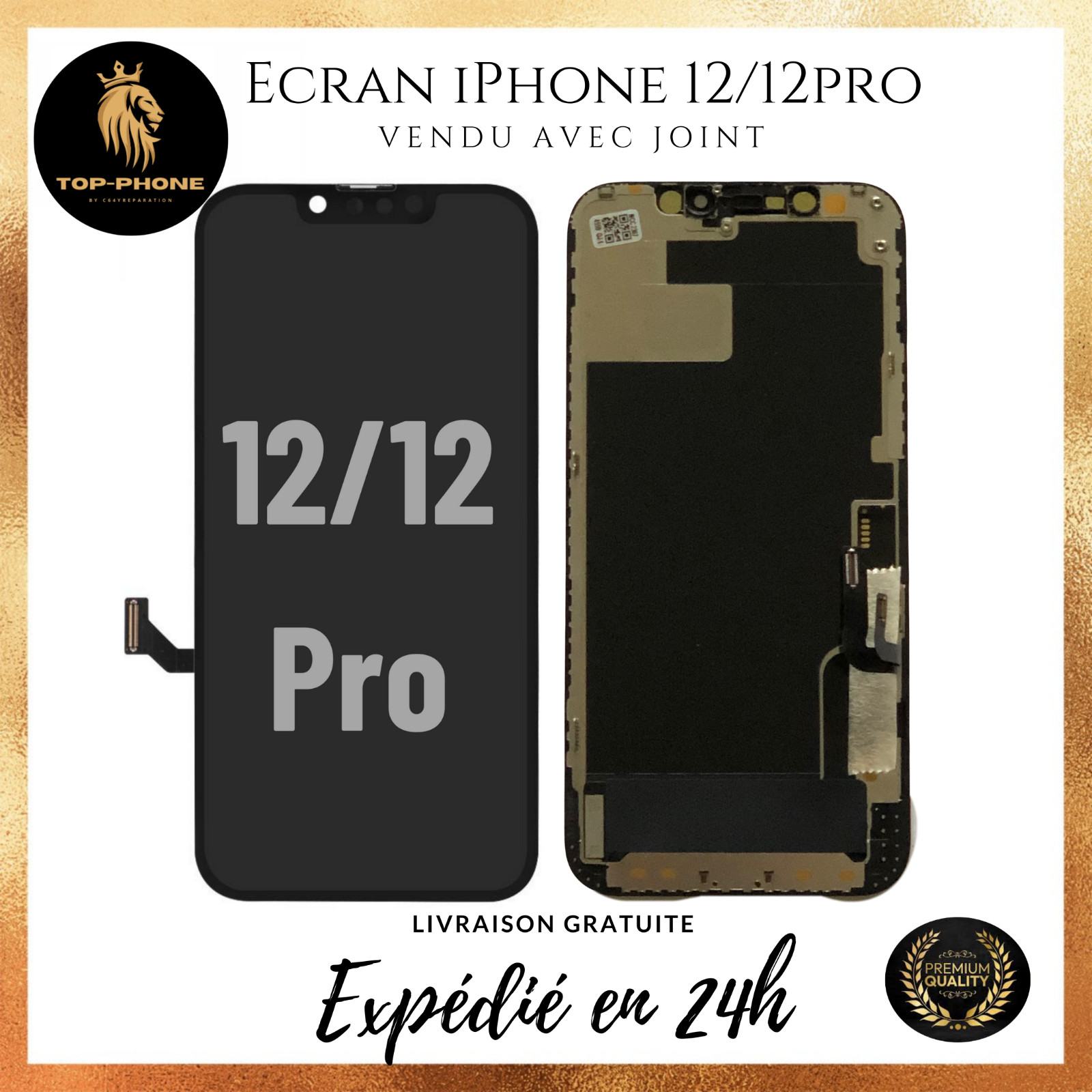 Écran de rechange complet pour iPhone 12 pour rénover un affichage défectueux