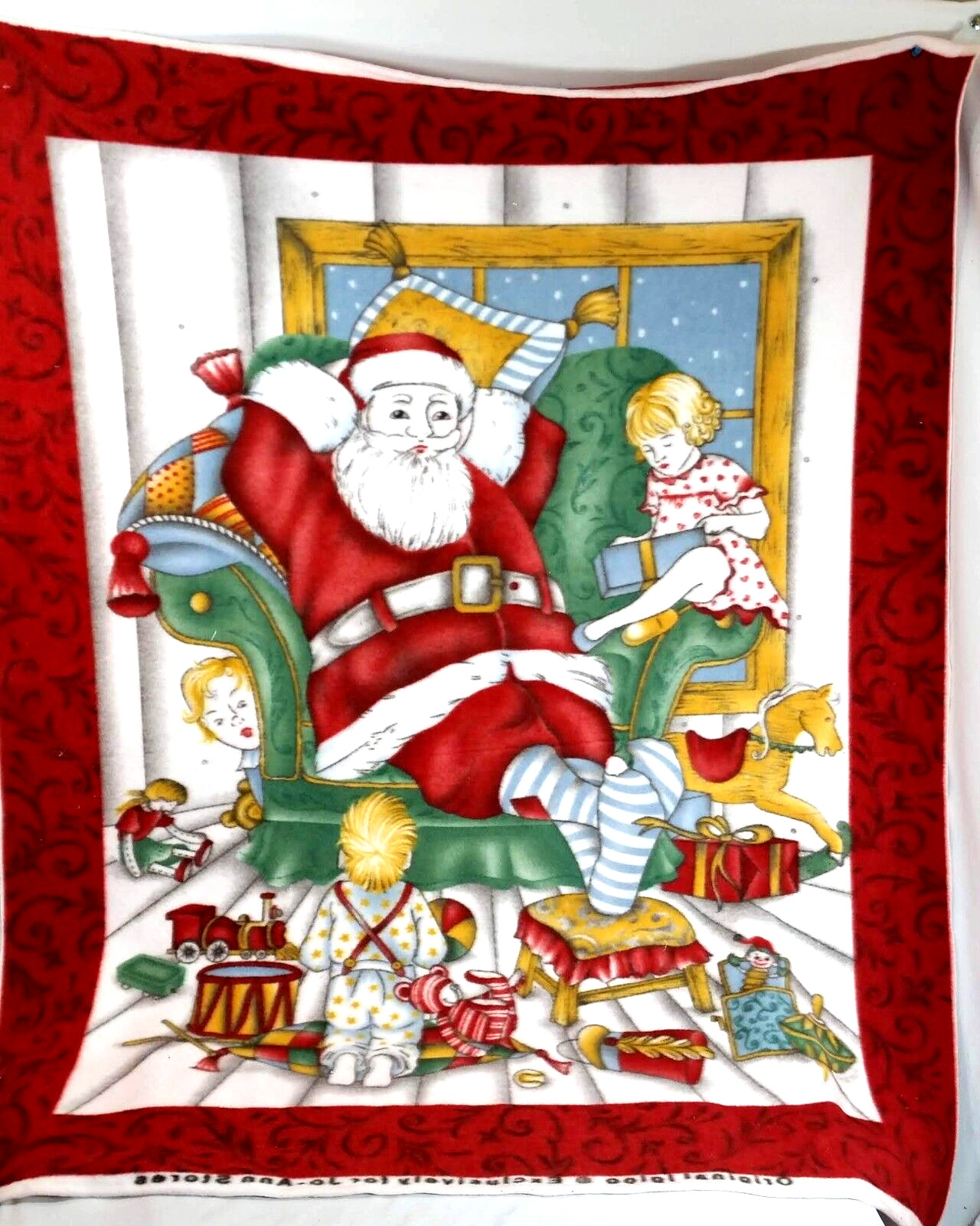 Santa Unfinished Quilting Fabric 4' x 5' for JoAnn Fabrics Christmas Children 