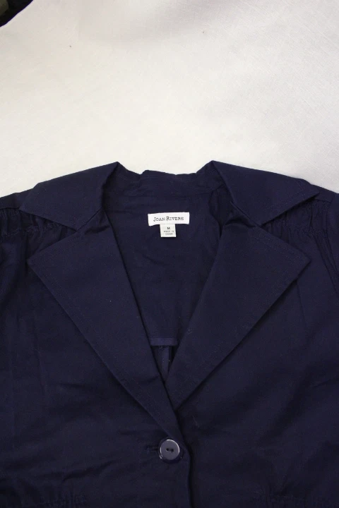 Blazer para mujer JOAN RIVERS azul marino, mezcla de algodón, talla M- (B8) Foto 4 de 4