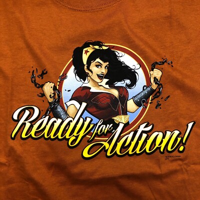 Wonder Woman Shirt Bombshell Ready For Action Pin-up Diana Prince Myscira  XXL