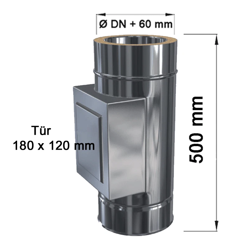 Schornsteinverlängerung Kaminerhöhung Kaminverlängerung DW 80-200 mm Edelstahl - Bild 3 von 4