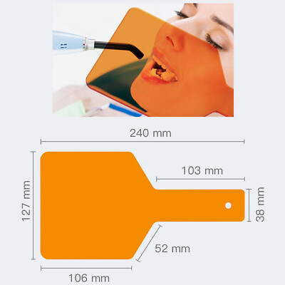 Orange Handheld Dental Shield Plate Eye Protector Curing Light Shield Protective
