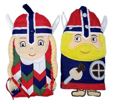 2 Viking Potholders Bergen Norway 10  Sword Shield Oven Mitt Wall Decor