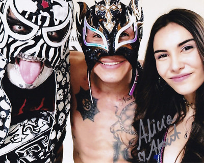 Alicia Atout Signed 8x10 Photo Interview AEW Wrestling WWE Rey Fenix Pentagon