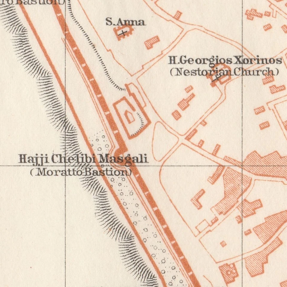 Mapa original FAMAGUSTA 1912 ΑΜΜΌΧΩΣΤΟΣ Gazimağusa CHIPRUSA Foto 4 de 4