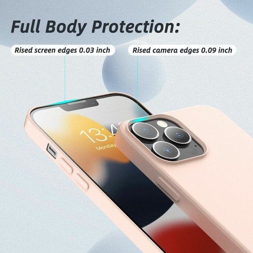 For iPhone 13 Pro Max 13 Mini Case Liquid Silicone Cover/Camera/Screen Protector - Picture 29 of 47