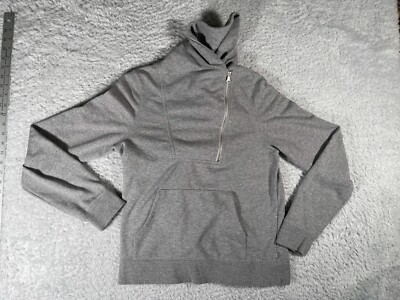 Vans Youth Extra Large Gray Hooded Pocket Sweatshirt Asymmetric Zip Sparkle 