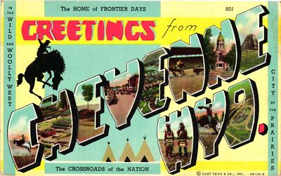 VTG Postcard- 0B100N. GREETINGS FROM CHENNE, WY. UnPost 1910