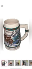 Anheuser Busch Budweiser 1993 Christmas Clydesdale Collection Beer Stein