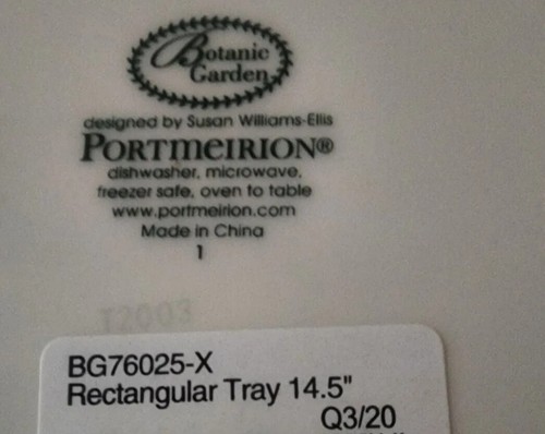 PORTMEIRION Botanic Garden Porcelain Regtangle Serving Tray. Portmeirion Plates - Picture 4 of 6