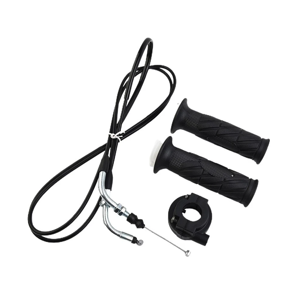 Empuñadura giratoria 1 par de cables de línea de acelerador para ciclomotor scooter negro para GY6 125-150CC Foto 4 de 4