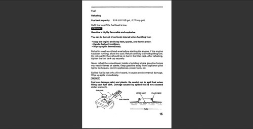Honda HS622 Snow Blower Maintenance and Owners Manual - Picture 5 of 7