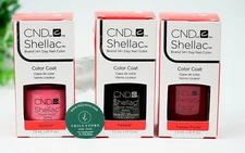 3 x CND Shellac Gel Nail Polish 7.3ml Each New In Box 3 Colors Set