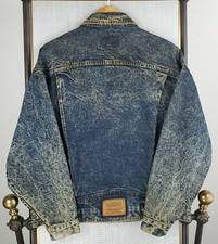 VTG LEVIS Size Large Mens Made in USA Blue Tab Denim Trucker Jacket Bomber