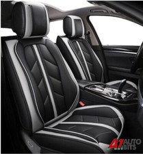 Grau Schwarz Sportlich Kunstleder Vorne Auto Sitzbezüge für Kia Hyundai
